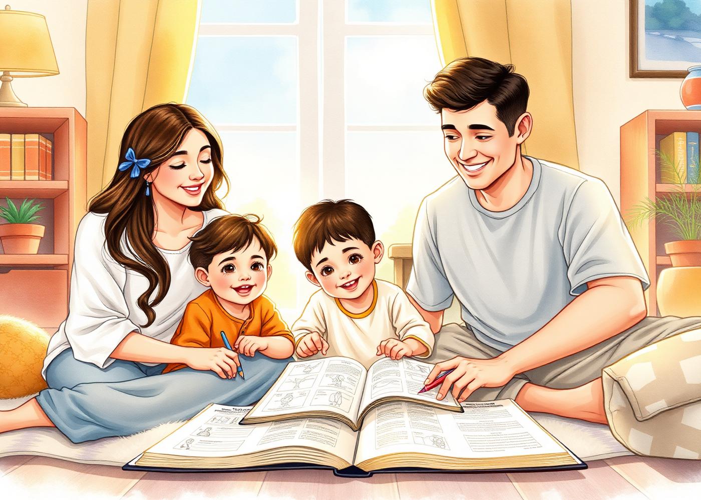 Familia cristiana disfrutando juntos las actividades